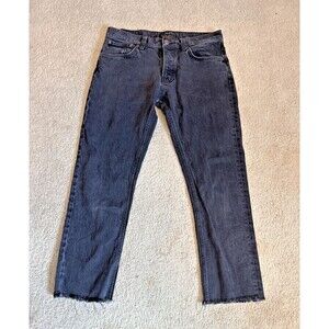 Nudie Jeans Co Grim Tim Jeans Black Cotton Jeans Mens Size 33Wx27L